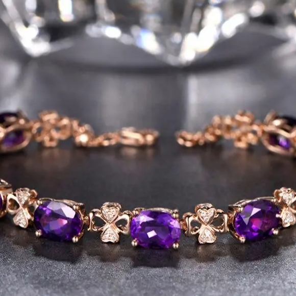 Women's bracelet 18K plated with saphire jade stone - Picture 2 of 4